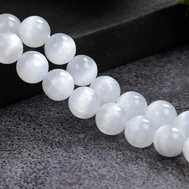 Filo di perline, selenite, 04 mm | Gemme Schreier, pietre curative e gioielli