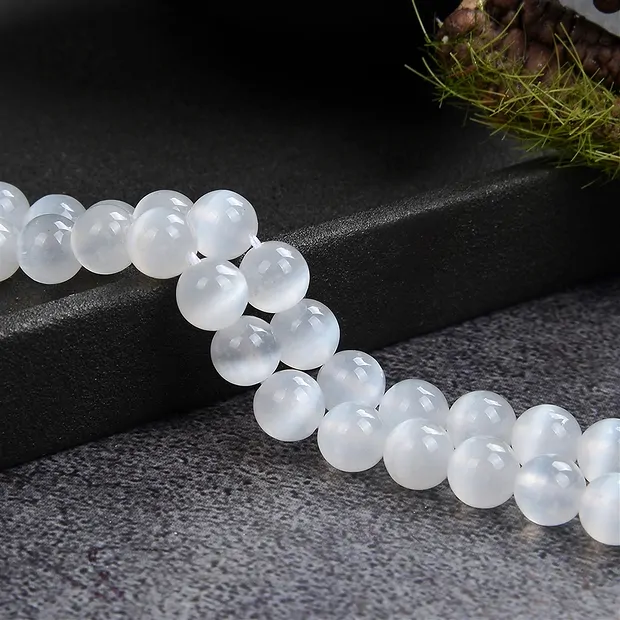 Filo di perline, selenite, 06 mm | Gemme Schreier, pietre curative e gioielli