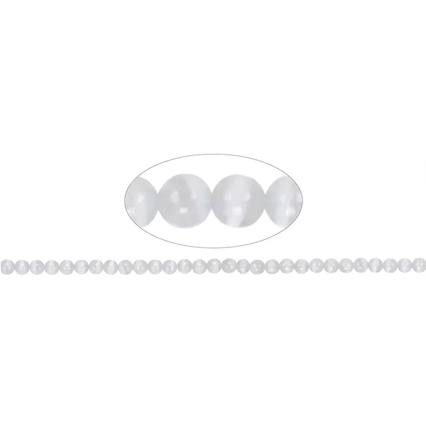 Strang Kugeln, Selenit, 06mm | Mineralienhandel Edelsteine, Heilsteine & Schmuck