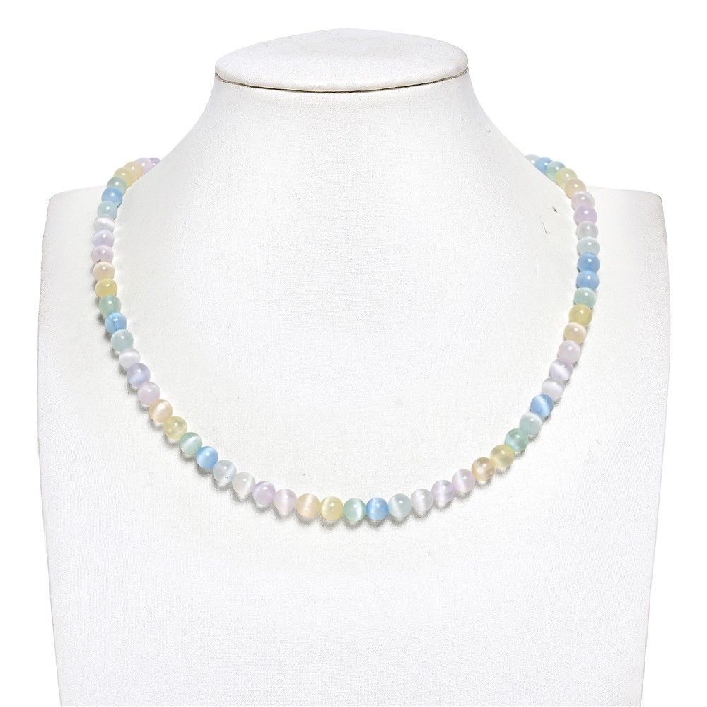 Fili di sfere, selenite (colorate), 06 mm | grossista gemme e pietre curative