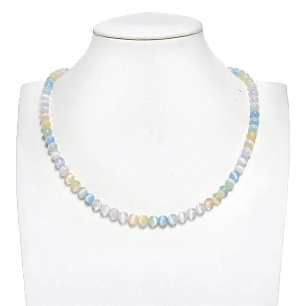 Fili di sfere, selenite (colorate), 06 mm | grossista gemme e pietre curative