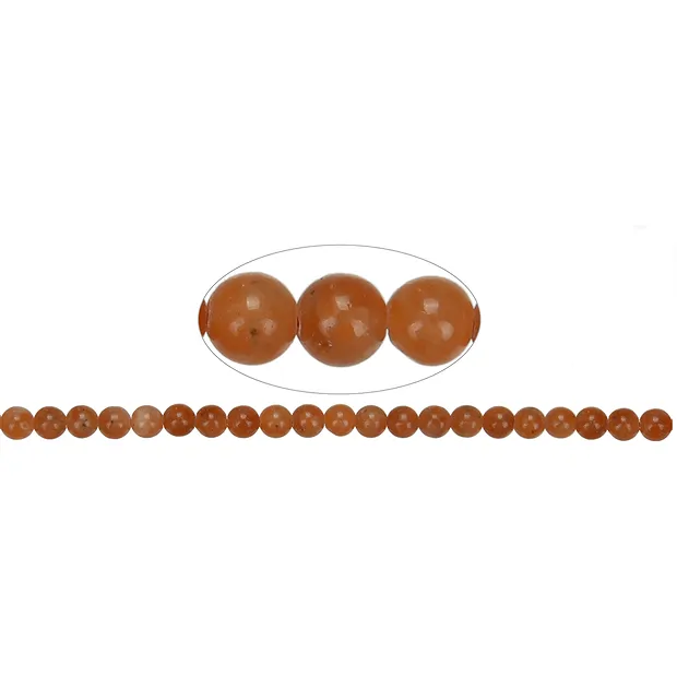 Strang Kugeln, Calcit (rot-orange), 06mm (39cm) | Marco Schreier