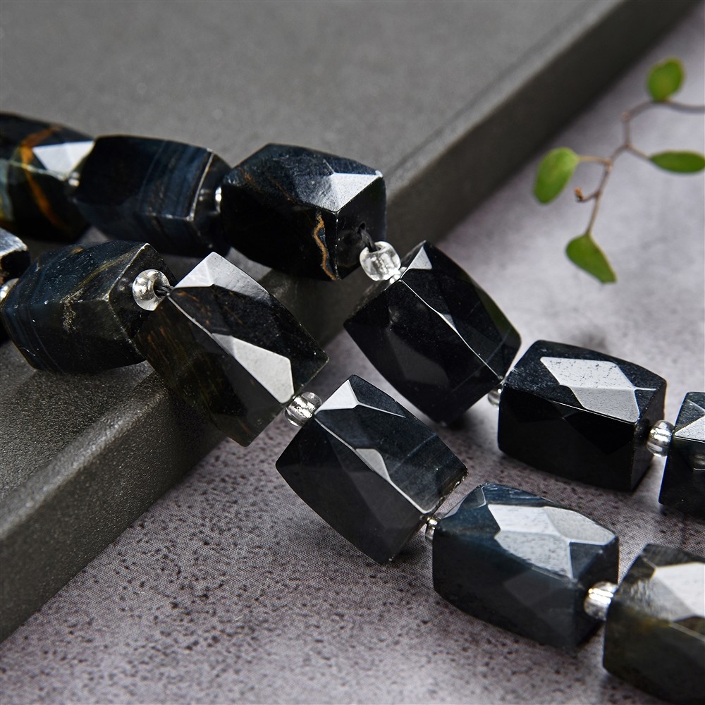 Rang de collier, Oeil-de-faucon, facettes grossières, 15 - 11-12mm | Marco Schreier