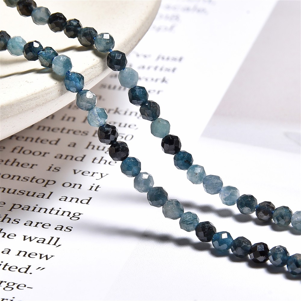 Rang de colliers boules, Indigolite, à facettes, 03mm (39cm) | Marco Schreier