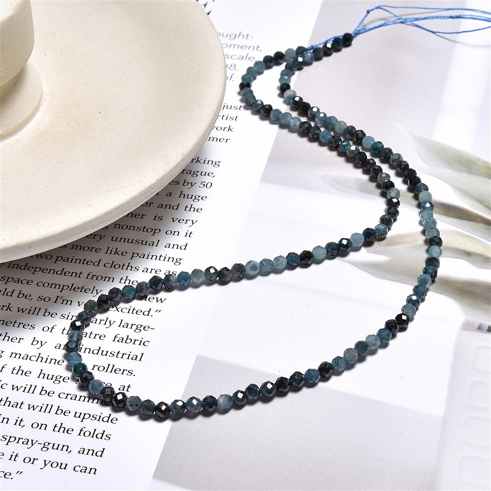 Rang de colliers boules, Indigolite, à facettes, 03mm (39cm) | Marco Schreier