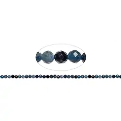 142980104821 String Beads, indigolite, faceted, 03mm (39cm) | gems, healing stones & jewelry
