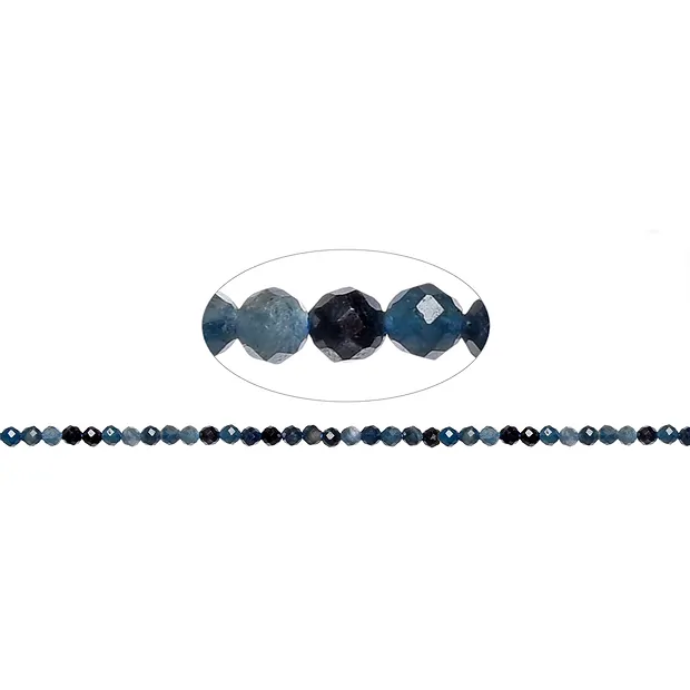 Strang Kugeln, Indigolith, facettiert, 03mm (39cm) | Marco Schreier