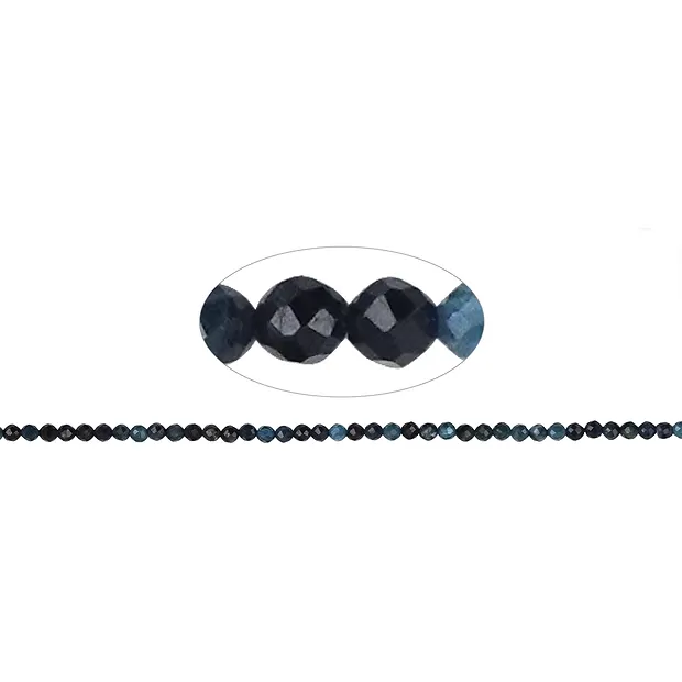 String Beads, indigolite, faceted, 02.5mm (39cm) | Marco Schreier