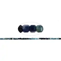 142980206220 Strand cube, Tourmaline (blue), 02 x 02mm, faceted | Marco Schreier