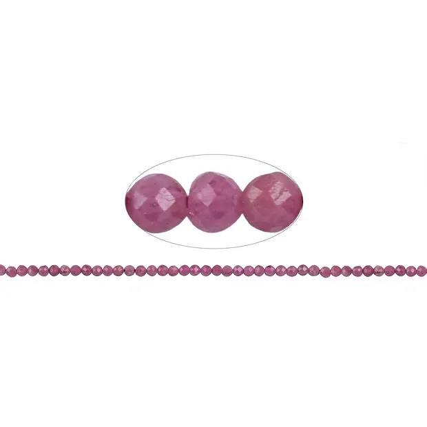 Rang de collier boules, tourmaline (rose), à facettes, 02 - 02,5mm | Marco Schreier