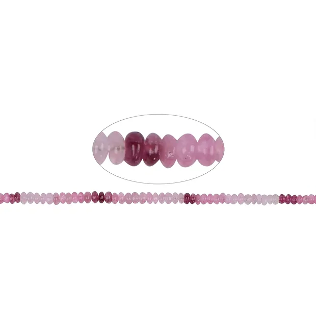 Strang Button, Turmalin (rosa), 1,4-3,0 x 3,2-5,0mm, Verlauf | Marco Schreier