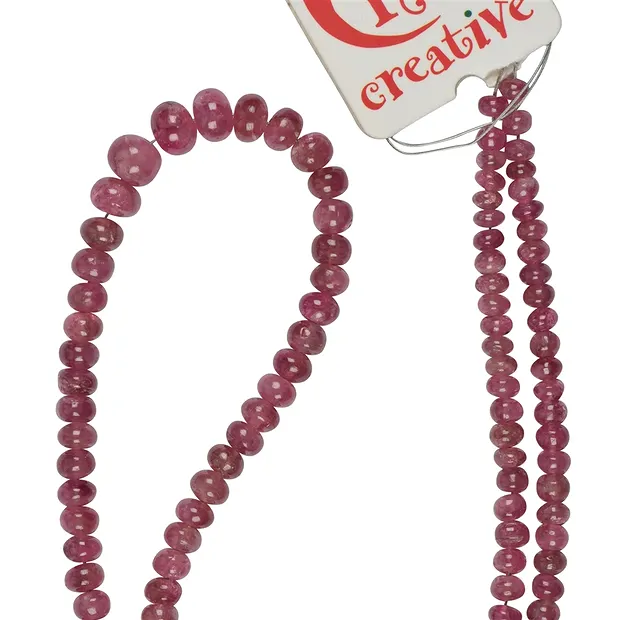 Button strand, tourmaline (rubellite), 2.5-5.0 x 3.5-6.0mm (gradient) | Marco Schreier