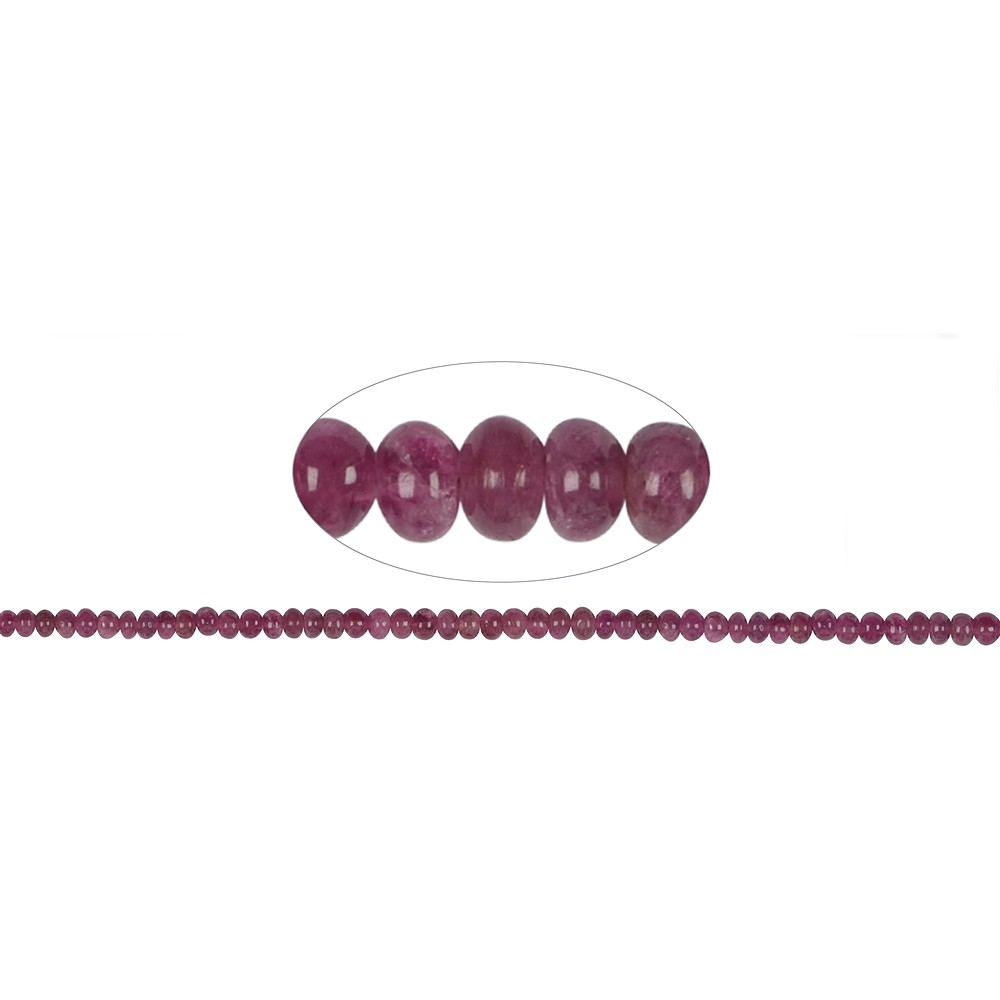 Button strand, tourmaline (rubellite), 2.5-5.0 x 3.5-6.0mm (gradient) | Marco Schreier
