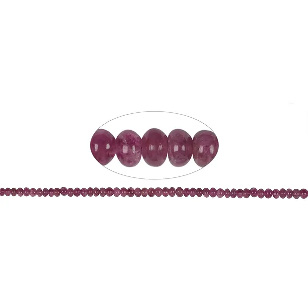 Button strand, tourmaline (rubellite), 2.5-5.0 x 3.5-6.0mm (gradient) | Marco Schreier