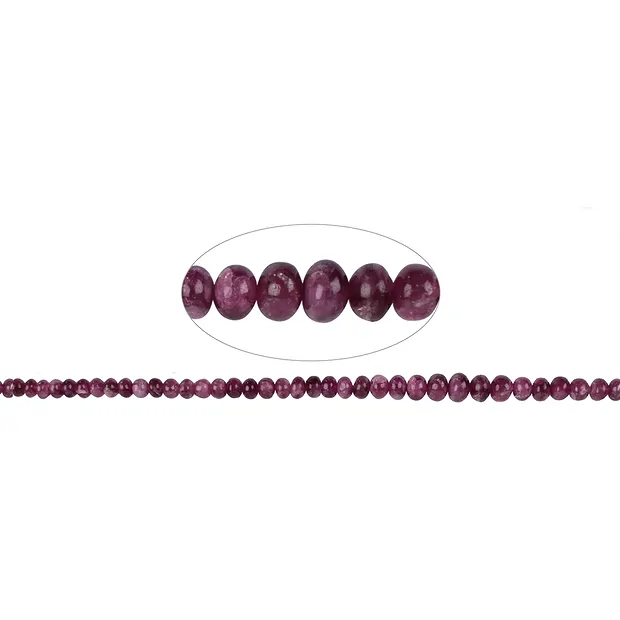 Strang Button, Turmalin (Rubellit), 2,2-5,7 x 3,5-8,0mm (Verlauf) | Marco Schreier