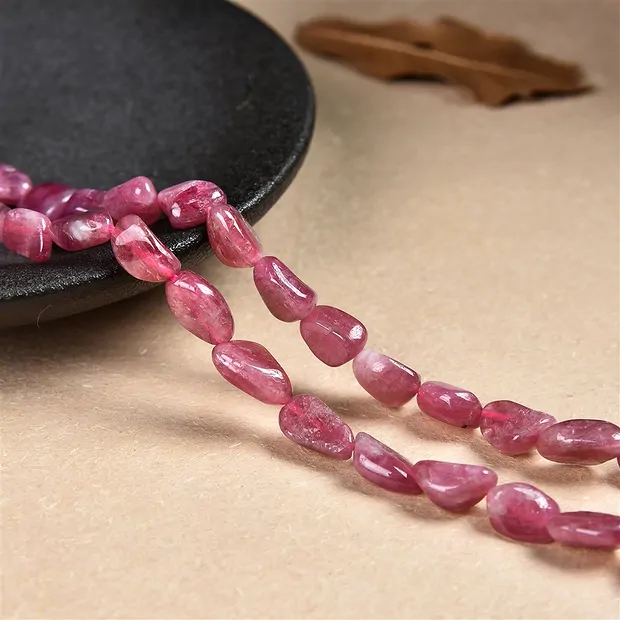 Rang de collier, tourmaline (rose-rouge) , 03-04 x 05-06mm (39cm) | Marco Schreier