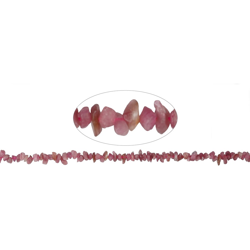 Strand of Tumbled Stone Chip, Tourmaline (red) , 03-04 x 05-06mm (39cm) | Marco Schreier