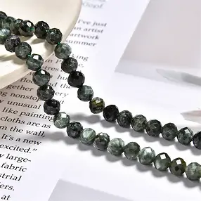 String Beads, Seraphinite, faceted, 05,8mm (39cm) | Marco Schreier