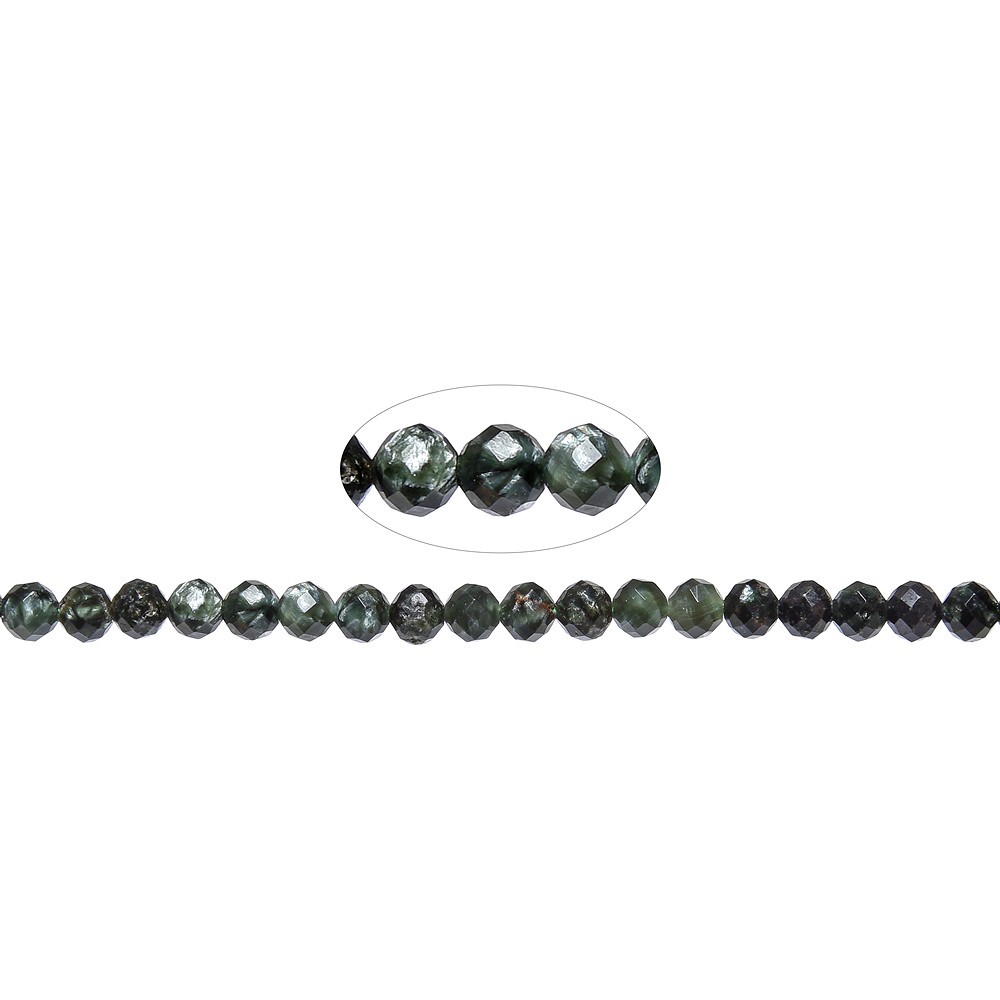 Rang de colliers boules, Séraphinite, à facettes, 05,8mm (39cm) | Marco Schreier