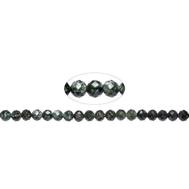 Rang de colliers boules, Séraphinite, à facettes, 05,8mm (39cm) | Marco Schreier