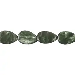 143031426520 Strand drop flat, serafinite, 11 x 08mm | wholesaler gems & healing stones