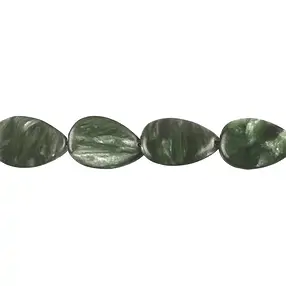 Rang de colliers goutte plate, séraphinite, 11 x 08mm | Marco Schreier