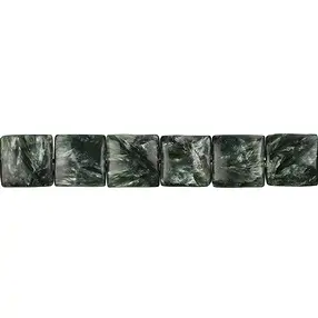 Strang Quadrat flach, Serafinit, 12 x 12mm | GH Edelsteine, Heilsteine & Schmuck