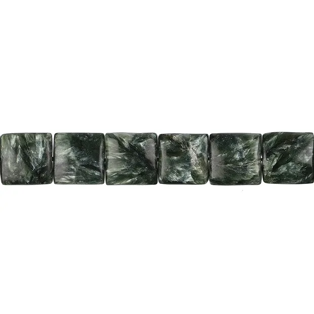 Strang Quadrat flach, Serafinit, 12 x 12mm | GH Edelsteine, Heilsteine & Schmuck