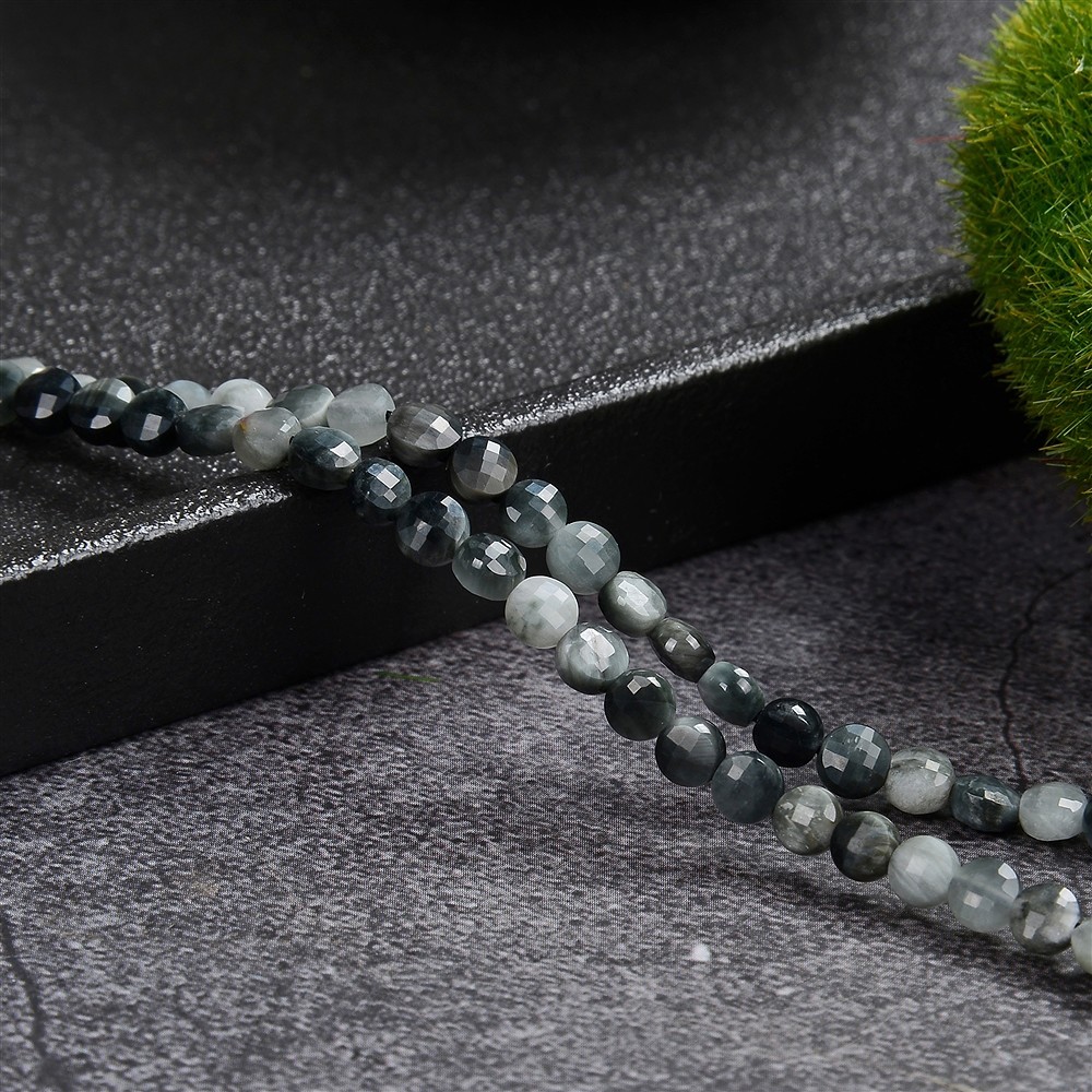 Strang Coins, Quarz-Katzenauge, facettiert, 04 x 02mm | Marco Schreier