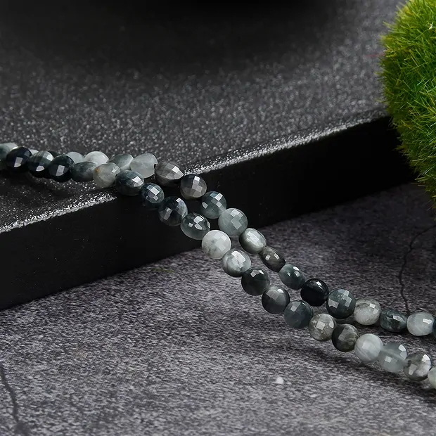 Strand Coins, Cat's Eye Quartz, faceted, 04 x 02mm | Marco Schreier