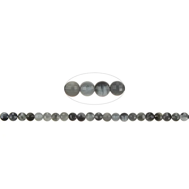 Strand Coins, Cat's Eye Quartz, faceted, 04 x 02mm | Marco Schreier