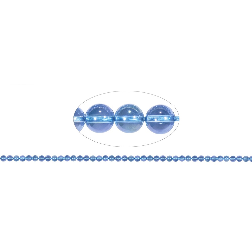 Strang Kugeln, gefärbter Quarz (Farbton „aqua aura“), 04mm | Marco Schreier