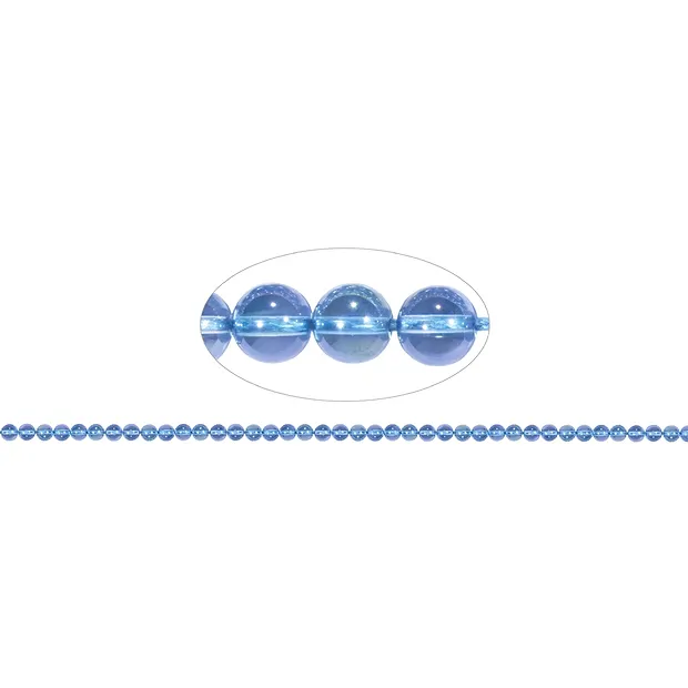 Strang Kugeln, gefärbter Quarz (Farbton „aqua aura“), 04mm | Marco Schreier