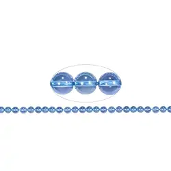 143170100720 Rang de collier boules, quartz coloré (teinte "aqua aura"), 08mm | Marco Schreier