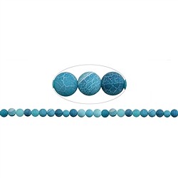 143190100712 Cuentas de piedras preciosas, Ágata (roseta de calcedonia) azul (teñida), mate, 08mm | Marco Schreier