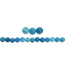 143190100912 Filo di perline, Agata (agata serpente) blu (colorata), opaca, 10 mm | Marco Schreier