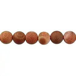 143190101011 Rang de colliers boules, Agate (Agate serpentine) rouge-orange (teintée), mat, 12mm | Marco Schreier