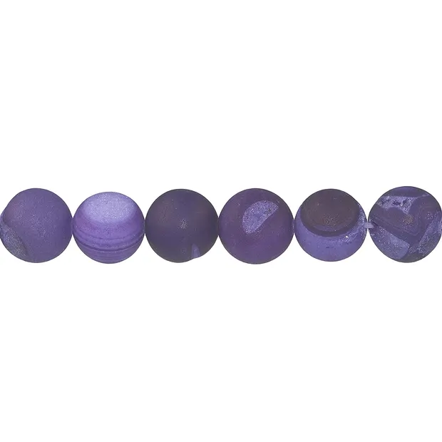 Strang Kugeln, Achat (Schlangenachat) violett (gef.), matt, 12mm | Marco Schreier