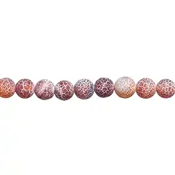 143190101210 Rang de collier boules, Agate (serpentine) rouge (teintée), mat, 16mm | Marco Schreier
