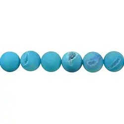 143190101212 String Beads, Agate (Snakeskin Agate) blue (dyed), matt, 16mm | Marco Schreier