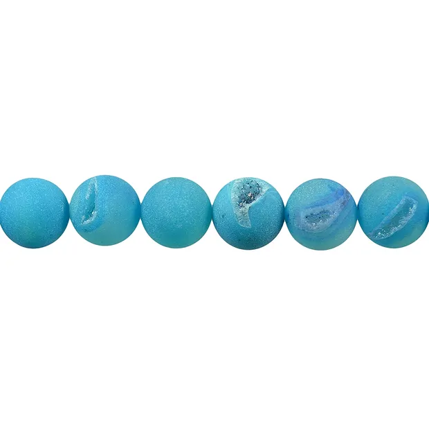 String Beads, blue snake agate (dyed), matte, 16 mm | Marco Schreier