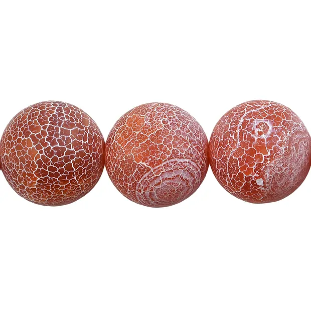 Rang de colliers boules, Agate (serpentine) rouge (teintée), mat, 18mm | Marco Schreier