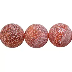 143190101410 Strang Kugeln, Achat (Schlangenachat) rot (gef.), matt, 20mm | Marco Schreier