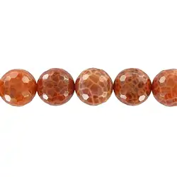 143190102820 Strang Kugeln, Achat (Schlangenachat) rot (gef.), facettiert, 20mm | Marco Schreier