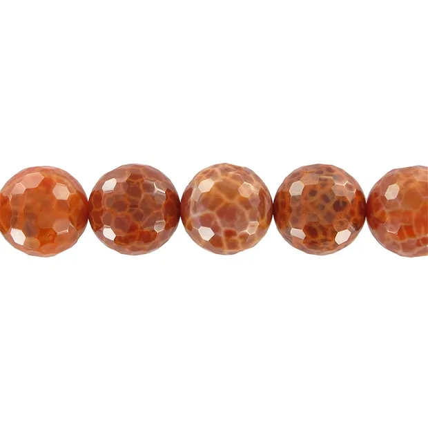 String Beads, Red Snake Agate (dyed), faceted, 20 mm | Marco Schreier