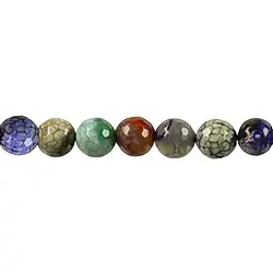 143190106426 Filo di perline, agata (agata serpente) colorata (incastonata), sfaccettata, 10 mm (37 cm) | Marco Schreier