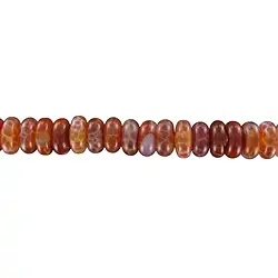 143190306720 Strang Button, Achat (Schlangenachat), rot (gef.), 06 x 12mm | Marco Schreier