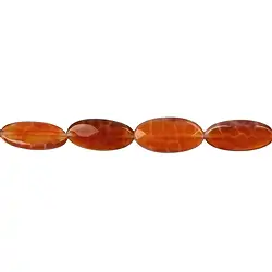 143190321920 Lense strand, Agate (Snakeskin Agate) red (dyed), 16 x 08mm, faceted | Marco Schreier