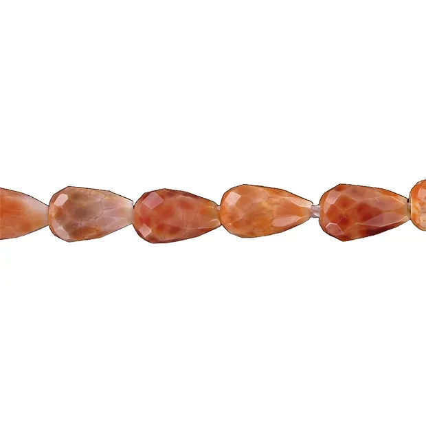 Strang Tropfen, Schlangenachat rot (gef.), 09mm, facettiert | Marco Schreier