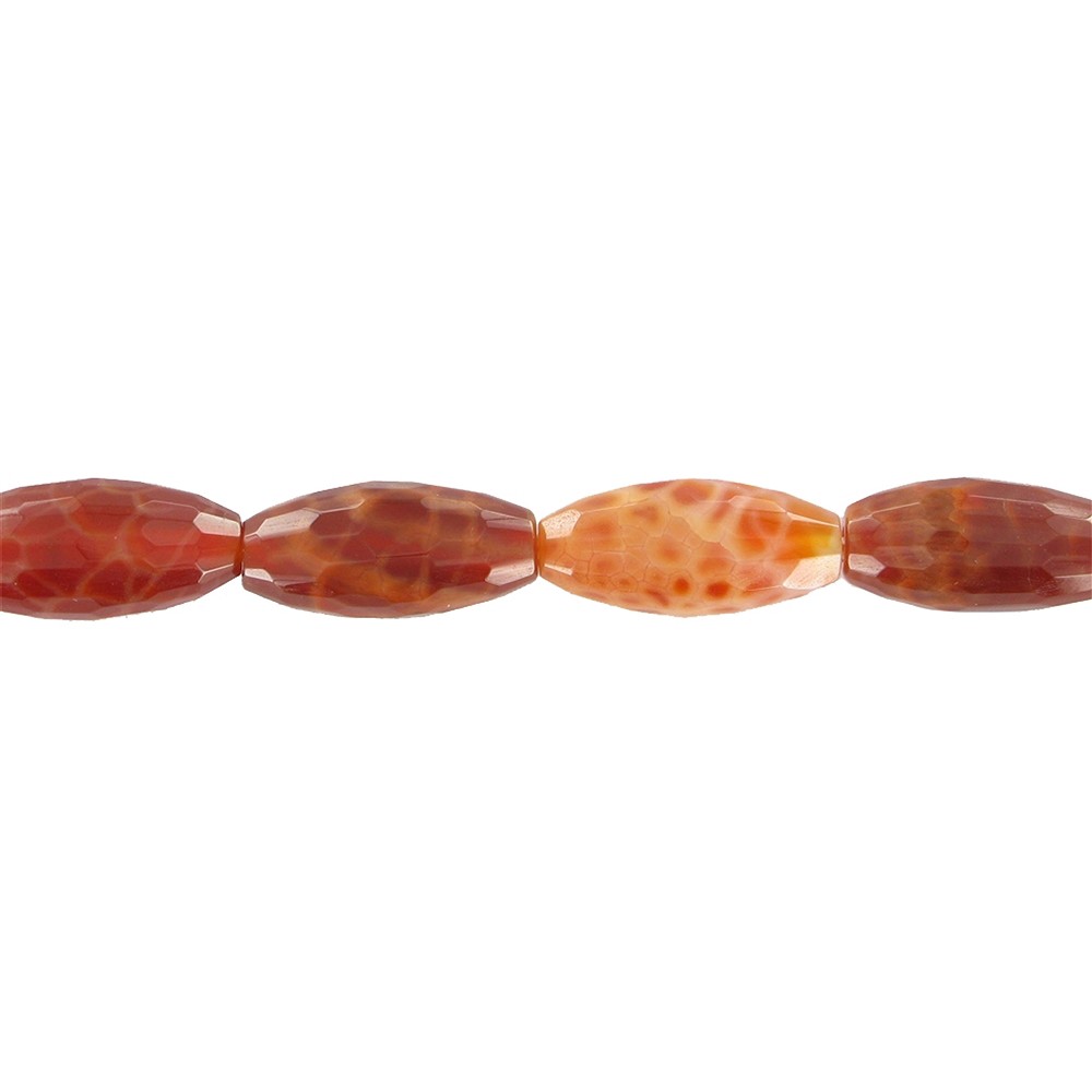 Strang Spindel, Achat (Schlangenachat) rot (gef.), 18 x 08mm | Marco Schreier